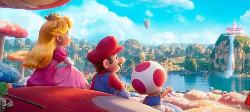 Peach Mario og Toad.