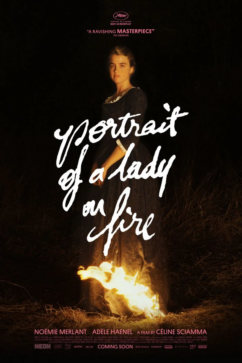 Portræt af en ung kvinde i flammer Plakat