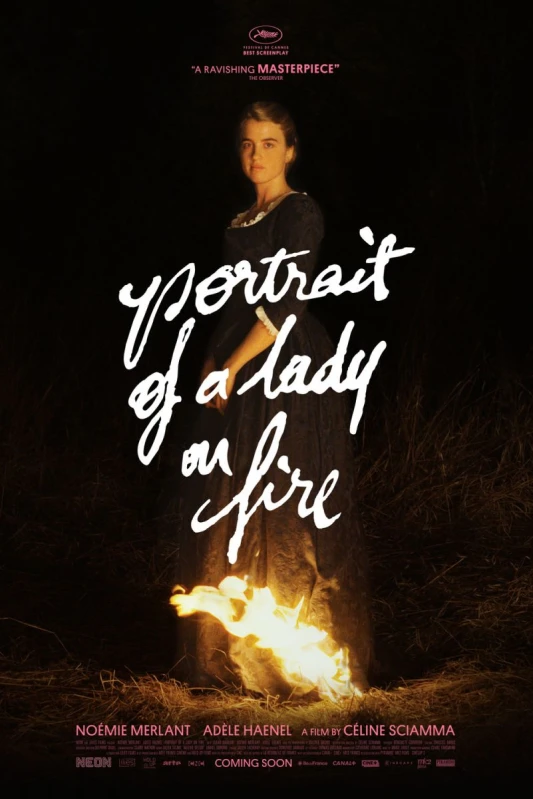 Portræt af en ung kvinde i flammer