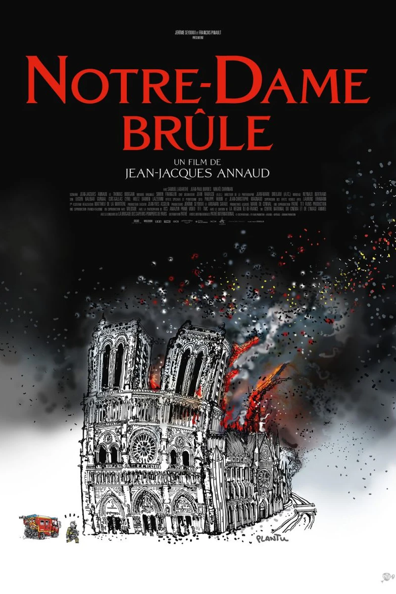 Notre-Dame i flammer Plakat