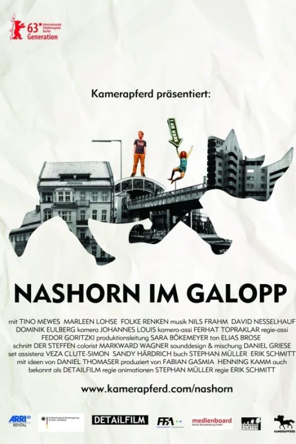 Nashorn im Galopp Plakat